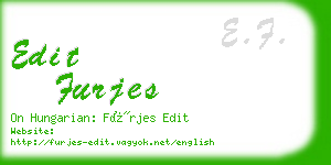 edit furjes business card